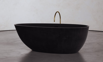 Freestanding Egg-Shaped Bathtub, 62.8-Inch, 66.8-Gallon