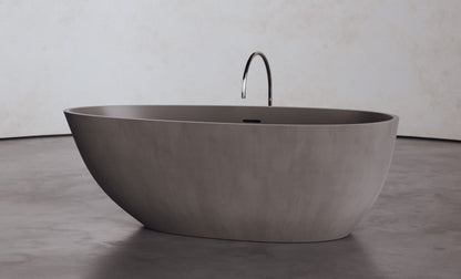 Freestanding Egg-Shaped Bathtub, 62.8-Inch, 66.8-Gallon