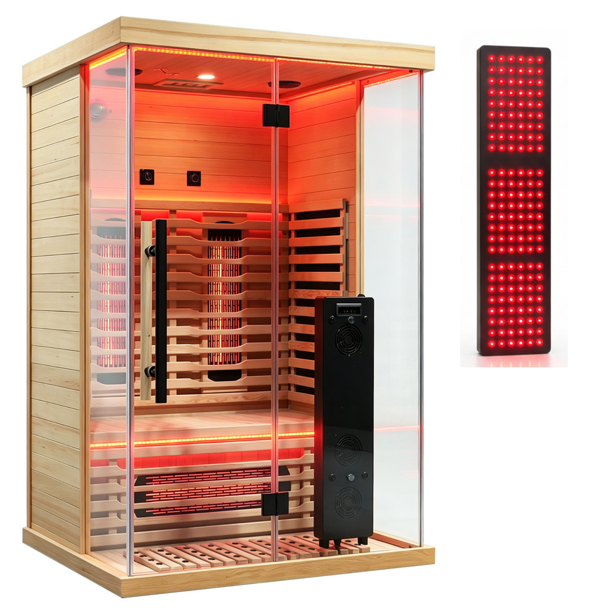 2-Person Full Spectrum Infrared Sauna with Red Light Therapy