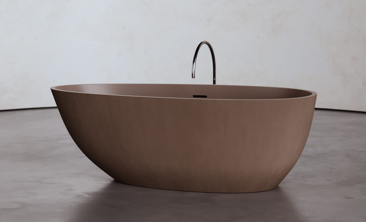 Freestanding Egg-Shaped Bathtub, 62.8-Inch, 66.8-Gallon