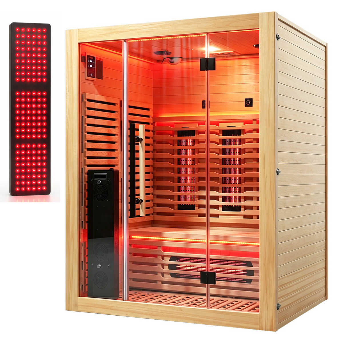 3-Person Full Spectrum Infrared Sauna with Red Light Therapy