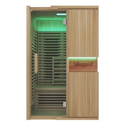 2-Person Full Spectrum Infrared Sauna with Red Glass Heater