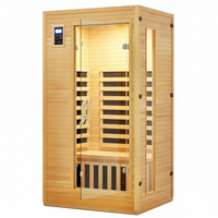 Infrared Sauna Built to Enhance Home Wellness, 1-2 Person Capacity, Low EMF Carbon Heaters, Premium Hemlock Wood